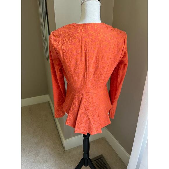 Venus jacquard orange blazer jacket size 4 - Picture 5 of 5